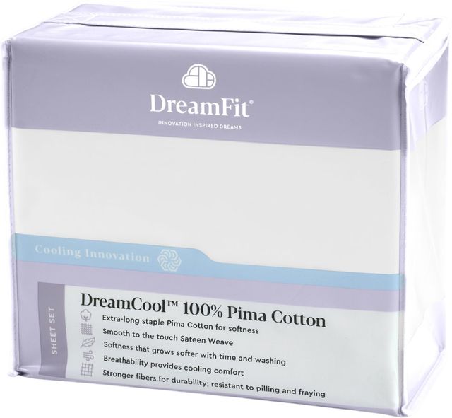 DreamFit® DreamCool™ Pima Cotton White Split Queen Sheet Set-1