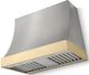 La Cornue CornuFé Marquee 36" Stainless Steel Range Hood with Polished Brass Trim-0