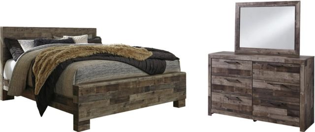 Benchcraft® Derekson 3-Piece Multi Gray King Panel Bed Set