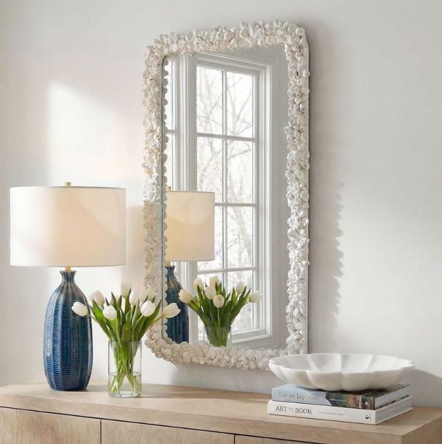Uttermost® Barnacle Warm White Rectangular Mirror-1