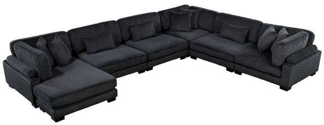Homelegance® Traverse 6-Piece Black U-Shape Modular Sectional with Reversible Chaise-0