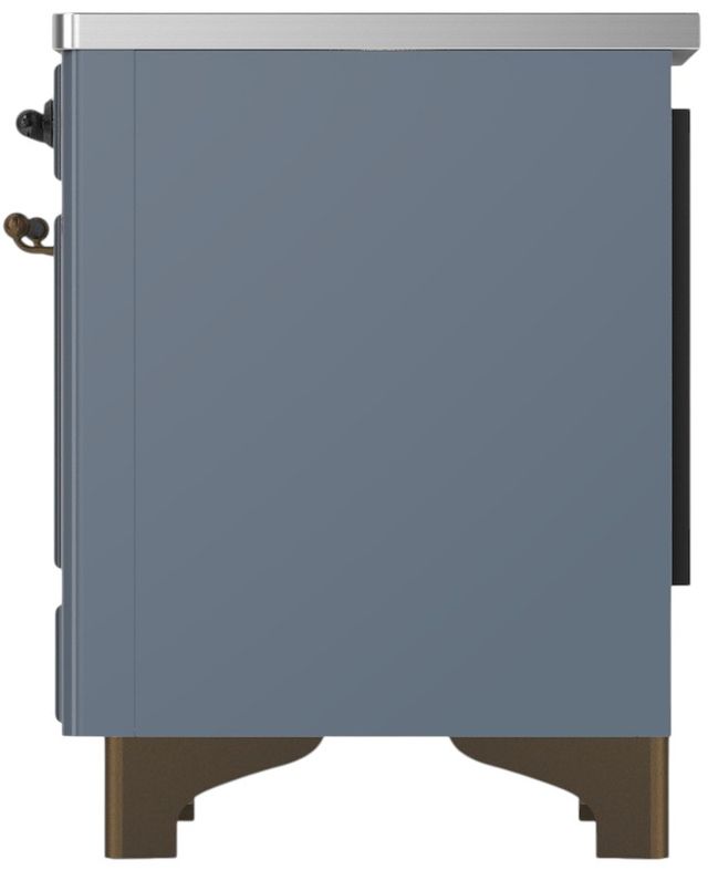 Ilve® Majestic III 40" Blue Gray Pro Style Induction Range with Triple Glass Door and Burnished Trim-3