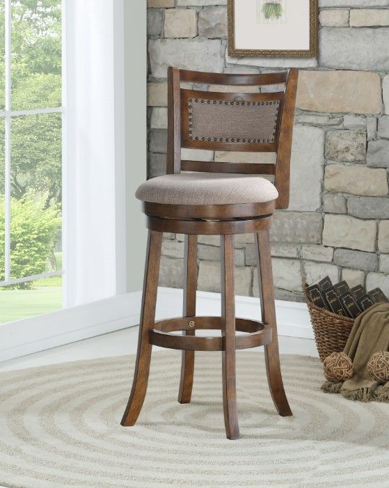 New Classic® Home Furnishings Aberdeen Brown Swivel Bar Stool-1