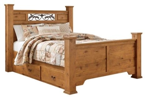 Signature Design by Ashley® Bittersweet 3-Piece Light Brown Queen Poster Bed Set-1