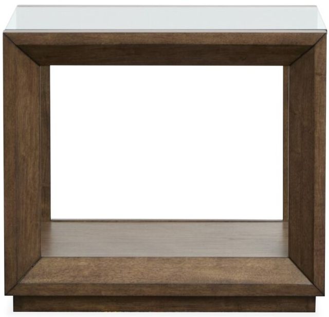 Magnussen Home® Sebastian Glass Top Cinnamon Rectangular End Table-3