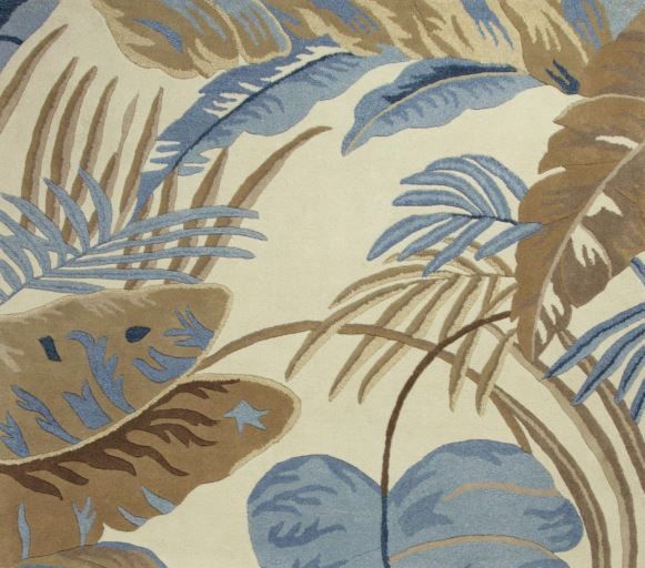 KAS Rugs Havana Ivory/Blue Rainforest 5'x8' Rug-2