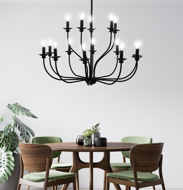 YHD Whitmore Black 15-Light Chandelier-1