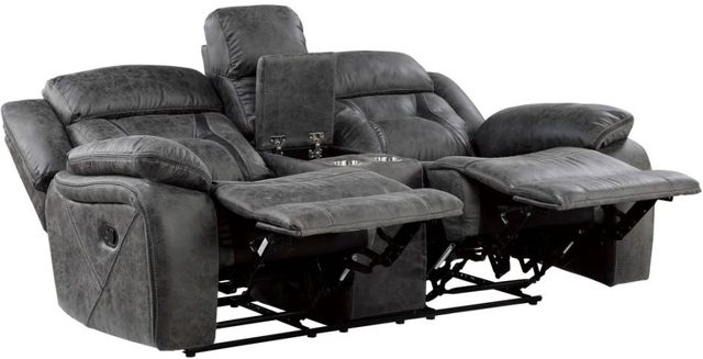Homelegance® Madrona Hill Gray Manual Reclining Loveseat-3