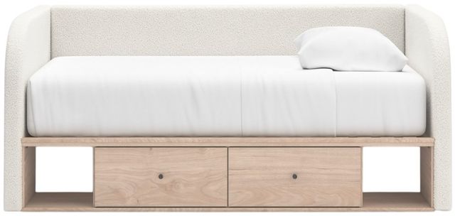 Signature Design by Ashley® Shapella Tan/White Youth Twin Upholstered Storage Day Bed-2