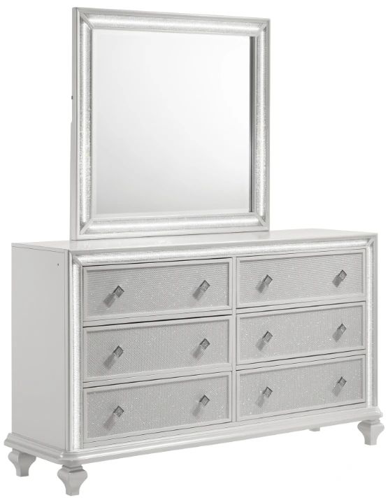 New Classic® Home Furnishings Stardust White Dresser and Mirror-0