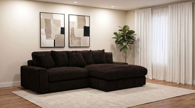Coaster® Blaine 2-Piece Chocolate Brown Upholstered Reversible Chaise Sectional Sofa-4