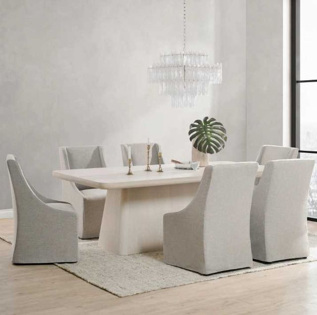 Classic Home Warwick Gray Rolling Wingback Dining Chair-2