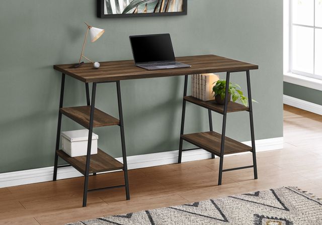 Monarch Specialties Inc. Brown Reclaimed Wood Computer Desk-1