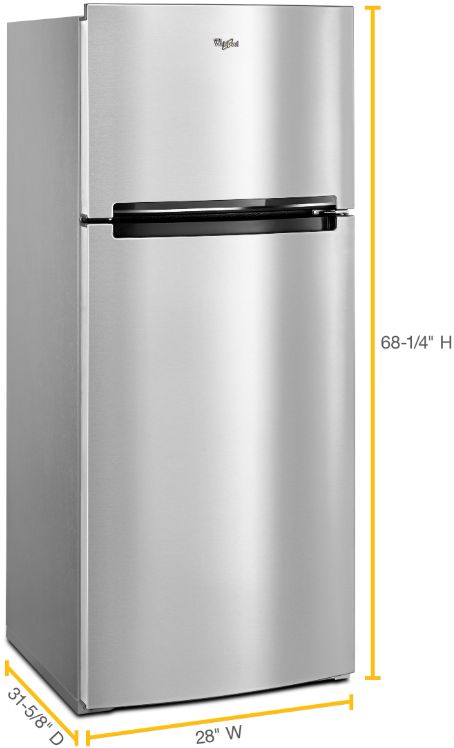 Whirlpool® 28" 18 Cu. Ft. Stainless Steel Top Freezer Refrigerator-2