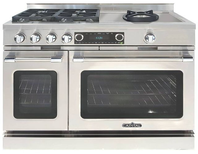 Capital Cooking™ Grand Chef 48" Stainless Steel Sealed Burner Pro Style Dual Fuel Range with Open Power Wok-0