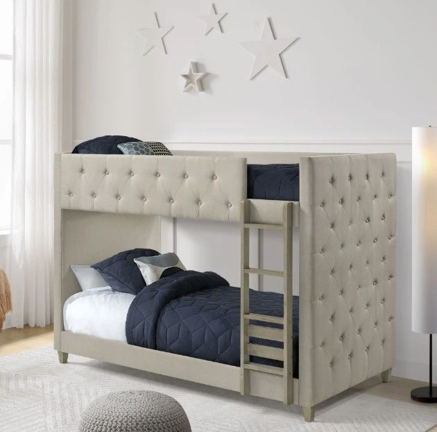 Intercon Addyson Fog Twin/Twin Upholstered Bunk Bed-1