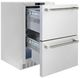 ZLINE Autograph Edition Touchstone 24 " 4.6 Cu. Ft. Stainless Steel 168 Can Outdoor-Rated Dual Refrigerator Drawer with Polished Nickel Helix Handles-2