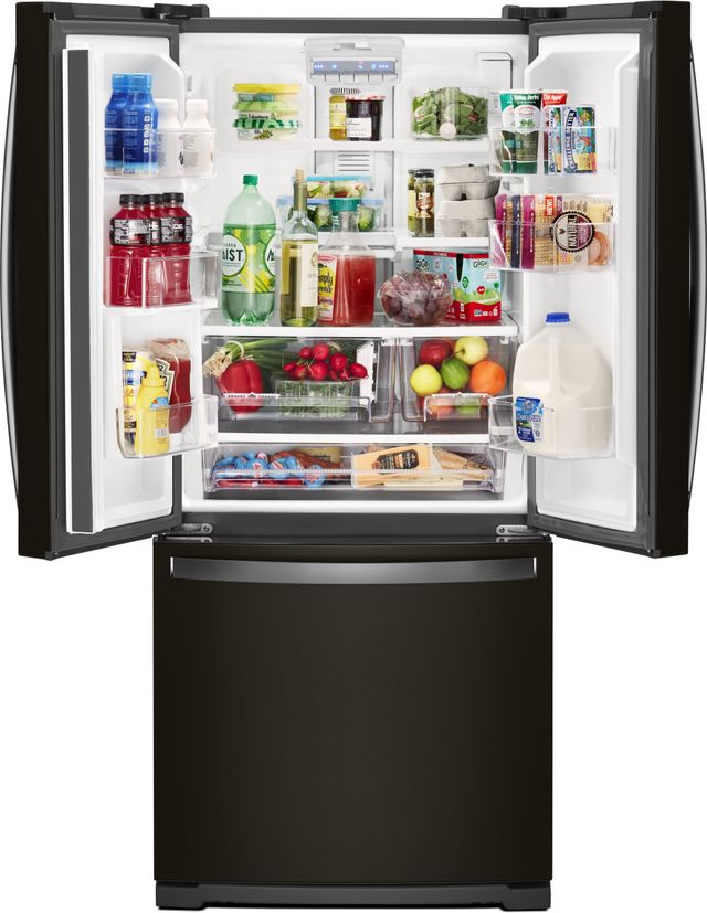 Whirlpool® 30" 19.7 Cu. Ft. Fingerprint Resistant Black Stainless French Door Refrigerator-3