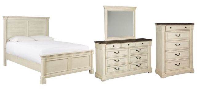 Signature Design by Ashley® Bolanburg 4-Piece Antique White King Panel Bed Set-0