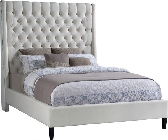 Meridian Furniture Fritz Cream Full Upholstered Panel Bed-0