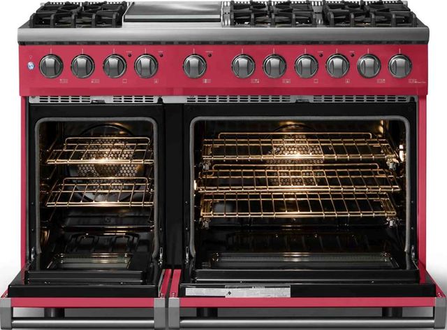 Viking® 5 Series 48" Valentine Pro Style Dual Fuel (NG) Range with Polished Chrome Trim-1