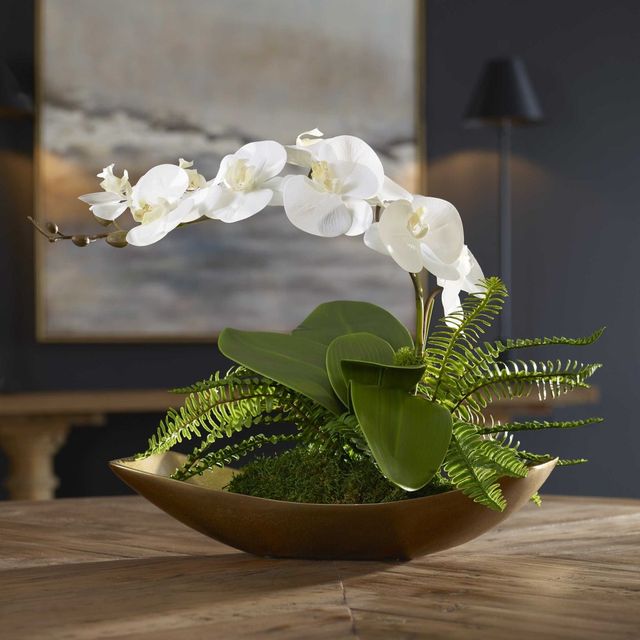 Uttermost® Transcend Antique Brass Orchid Centerpiece-1