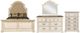 New Classic® Home Furnishings Anastasia 4-Piece Antique White Queen Upholstered Bedroom Set with Chest-0