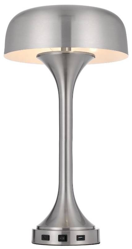 Cal® Lighting & Accessories Mushroom Brushed Steel Desk Lamps-1