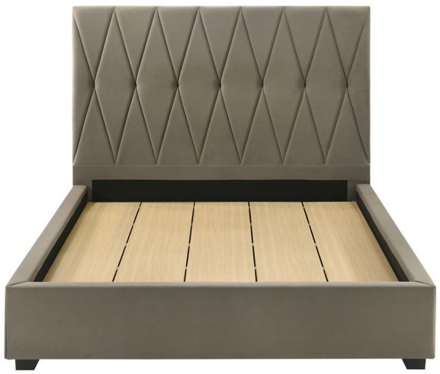 Coaster® Delsea Light Brown Eastern King Upholstered Platform Panel Bed-2