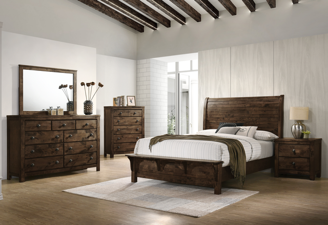 New Classic® Home Furnishings Blue Ridge 2-Piece Rustic Gray Queen Sleigh Bedroom Set with Chest-0