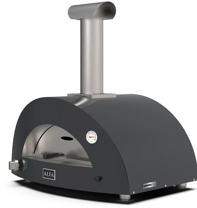 Alfa Moderno 3 Pizze 43" Anthracite Gray Wood Pizza Oven-1