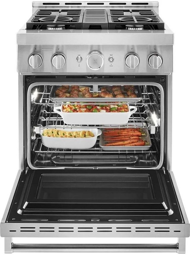 KitchenAid® 30" Stainless Steel Pro Style Gas Range-1