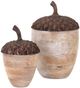 A & B Home Naleigh 2-Piece Brown Acorns Decorative Objects Set-0