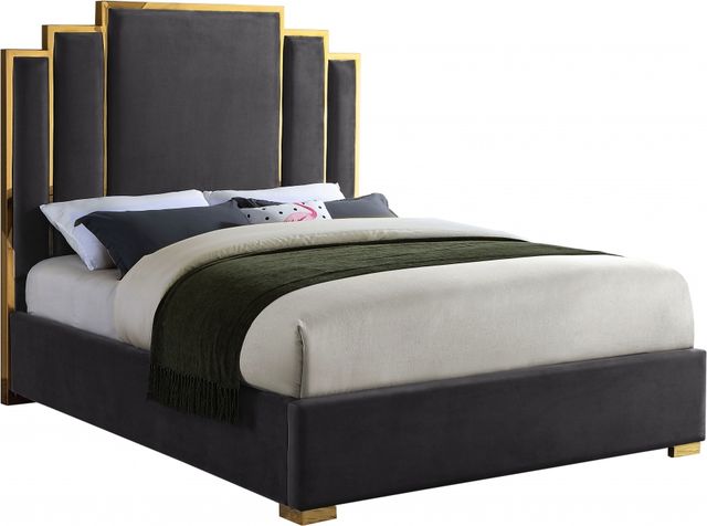 Meridian Furniture Hugo Grey Velvet King Bed-0