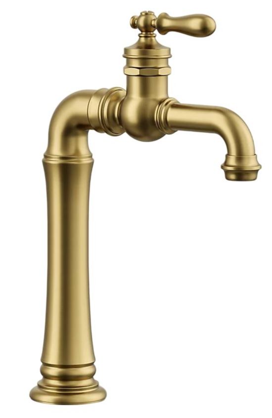 KOHLER® Artifacts® Gentleman's® Vibrant Brushed Moderne Brass Single-Handle Bathroom Sink Faucet-0