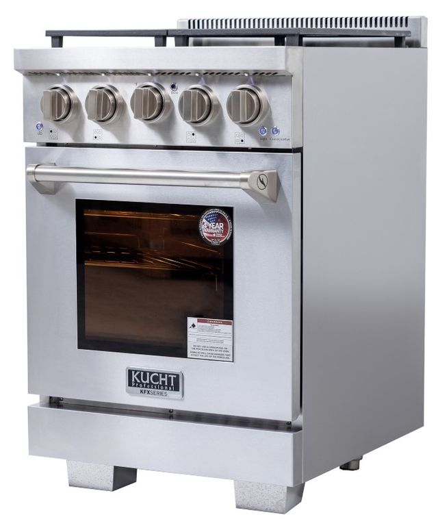 Kucht Professional KFX Series 24" Stainless Steel Pro Style Natural Gas Range with True Simmer Burners-2