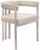 Meridian Furniture Marcello Beige/Brushed Chrome Velvet Dining Chair-0