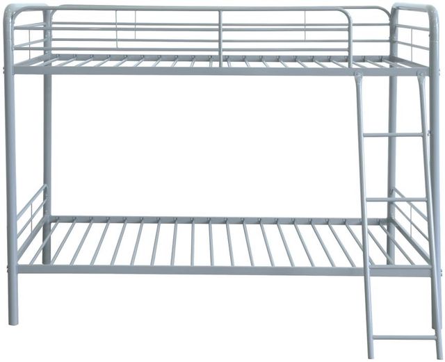 Coaster® Carson Glossy Silver Metal Twin Over Twin Bunk Bed-1
