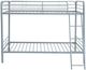 Coaster® Carson Glossy Silver Metal Twin Over Twin Bunk Bed-1