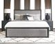 Riverside Furniture Graham Gray/Heathered Oak King Upholstered Panel Bed-2