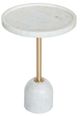 A & B Home White Decorative Side Table with Gold Base-0