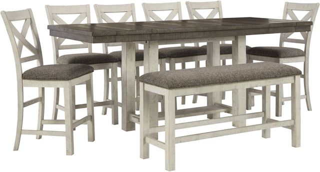 Benchcraft® Brewgan 8-Piece Two-Tone Counter Height Dining Set-0