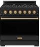 Thor Kitchen Gordon Ramsay Collection 36" Black Pro Style Liquid Propane Range with Precision Knob Control and Bronze Trim-0