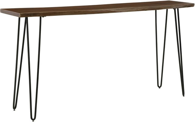 Signature Design by Ashley® Wilinruck Brown Counter Height Dining Table with Black Hairpin Legs -0