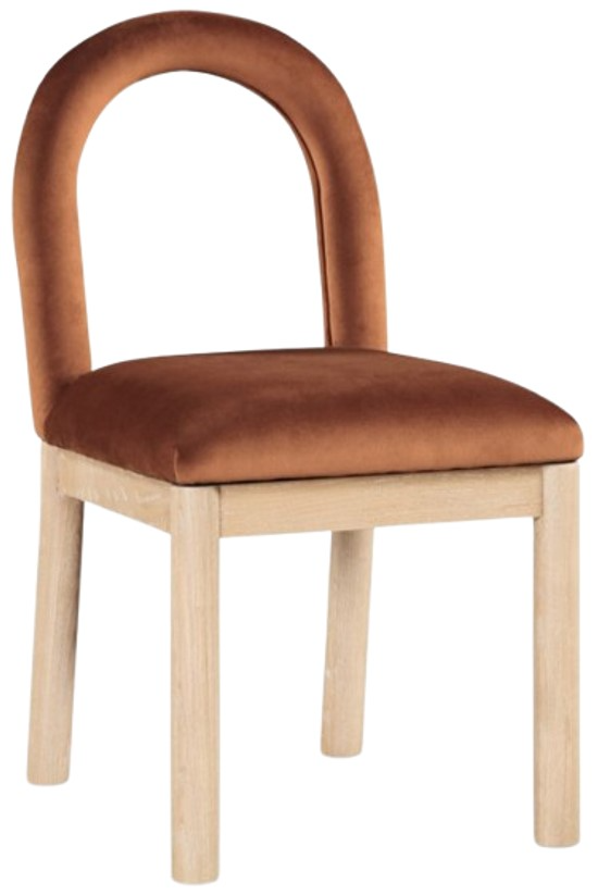 Meridian Furniture - Conrad Cognac Velvet Dining Chair - Brown - Thumbnail 5
