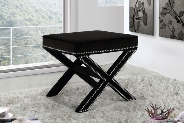 Meridian Furniture Nixon Black Velvet Stool-2