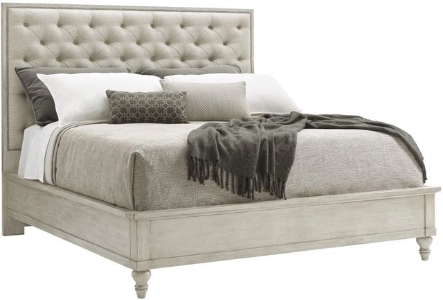 Lexington Home Oyster Bay Sag Harbor Beige Queen Tufted Upholstered Panel Bed-0