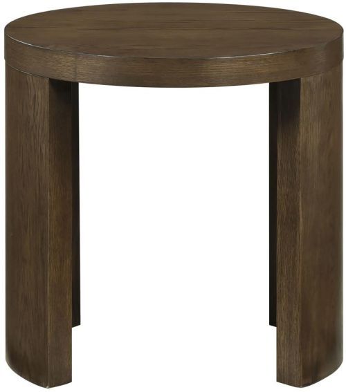 Coaster® Sweeney Chenille Dark Walnut Round Wood Occasional Side End Table-3