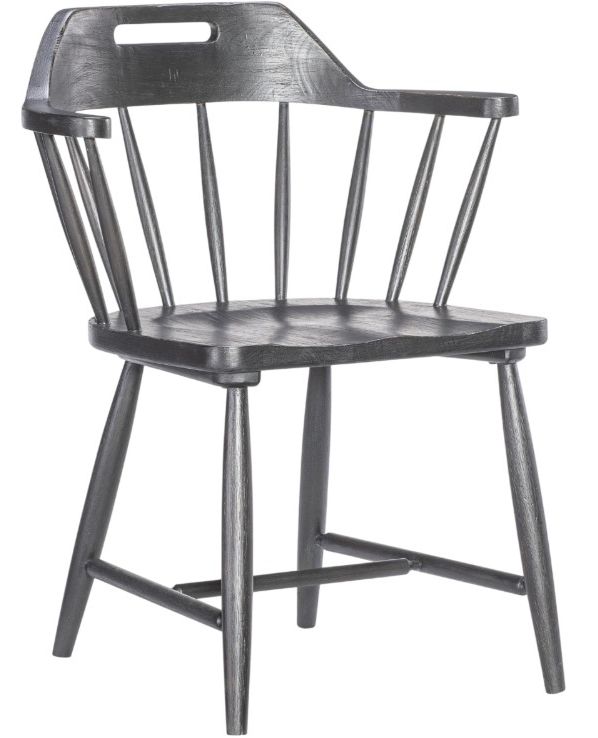 Legacy Classic Vintage Market Kettle Black Spindle Back Dining Arm Chair-0