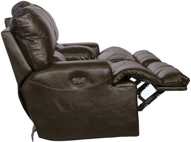 Catnapper® Wembley Steel Leather Power Lay Flat Reclining Console Loveseat with Power Adjustable Headrest and Power Adjustable Lumbar Support-4